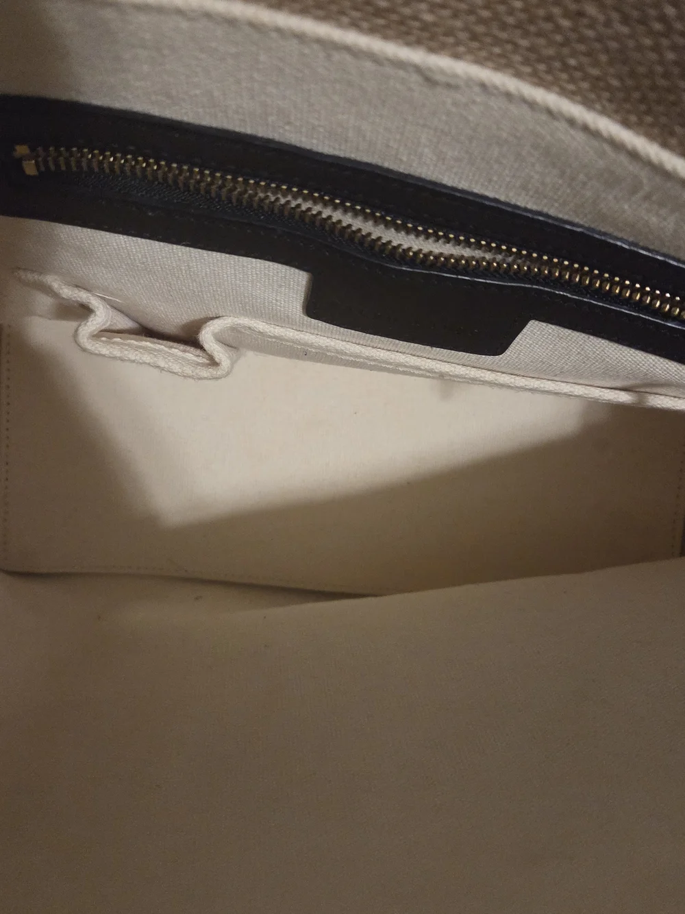 Ralph Lauren Canvas Tote Bag with Polo Player Embroidery - Black and Natural